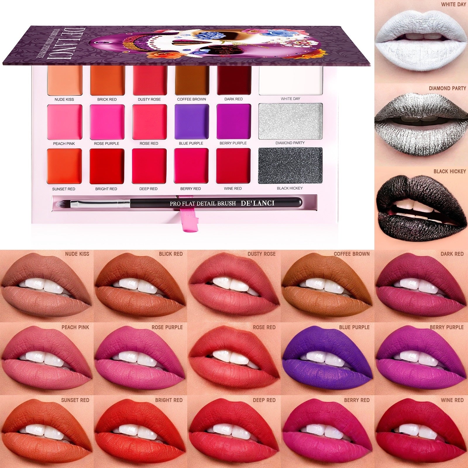 18 Colors La Catrina Lipstick Palette 16.8g