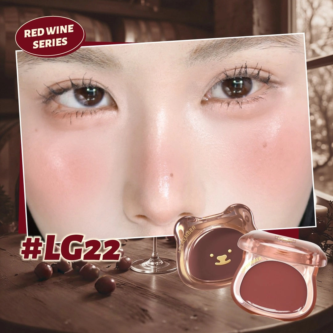 LEEMEMBER - Purple Floral Bear Hydrating Cream Blush 4g