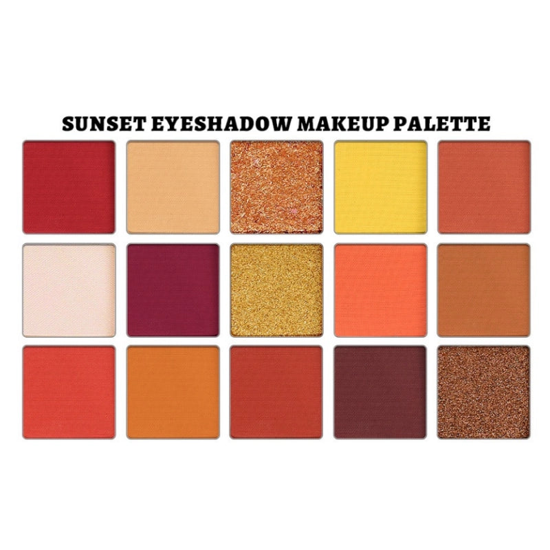 15 Colors Eyeshadow Palette Sunset Orange 10.8g
