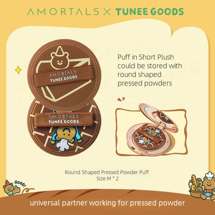 AMORTALS - TUNEE GOODS Round Shaped Pressed Powder Puff