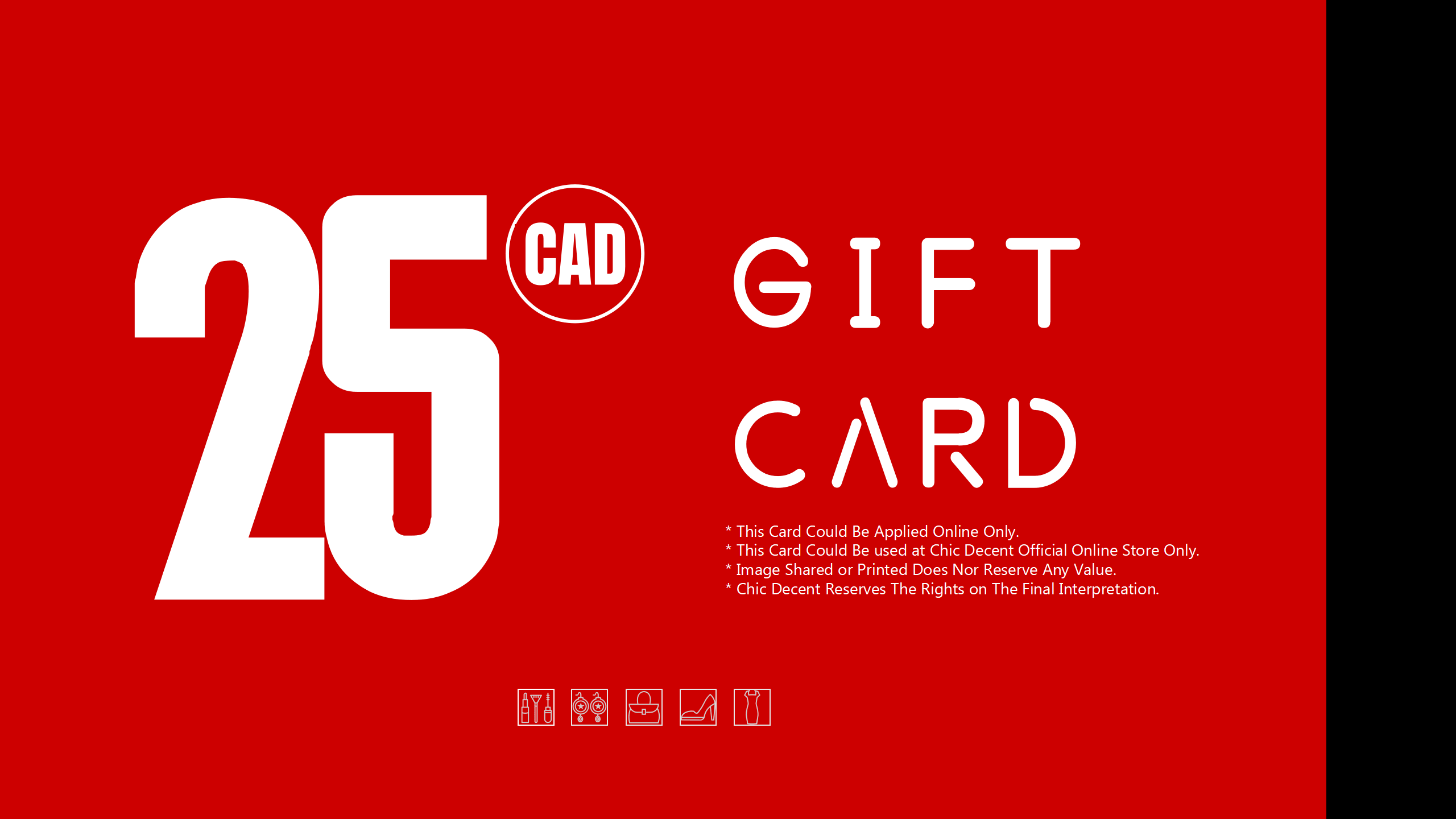 Carte-cadeau Chic Decent en CAD
