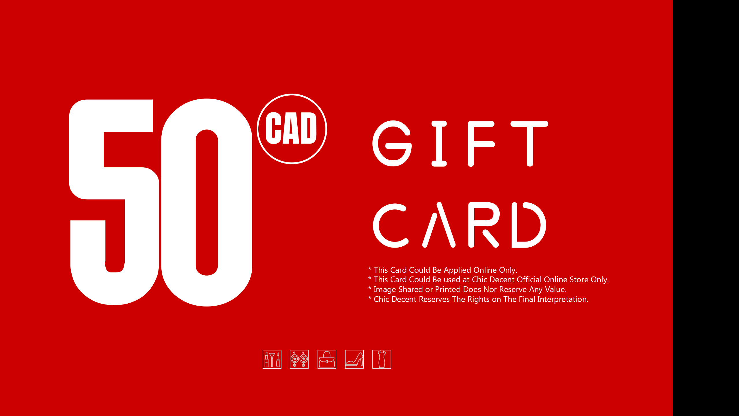 Carte-cadeau Chic Decent en CAD