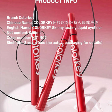 Colorkey - Skinny Lasting Liquid Eyeliner 0.55ml