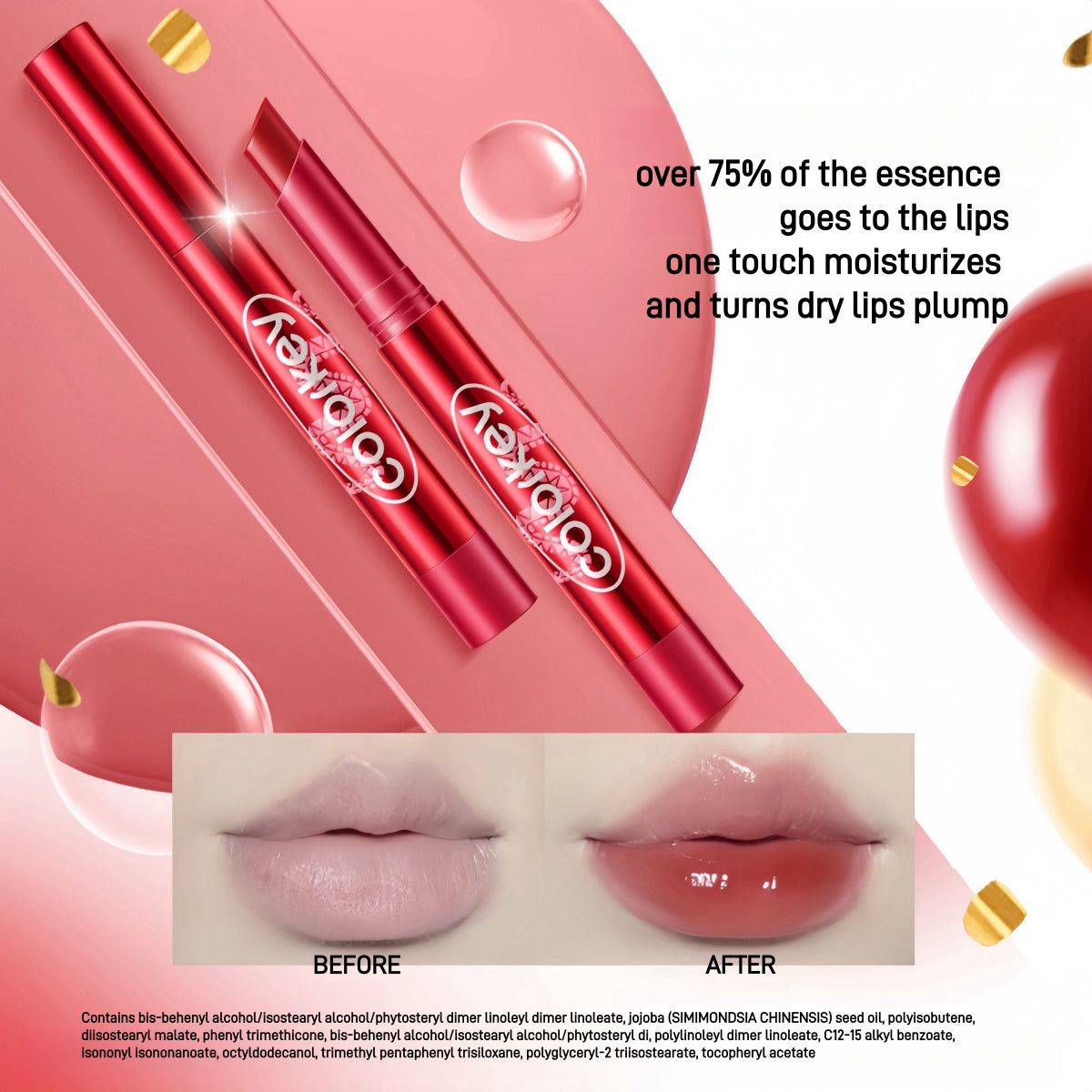 Rouge à lèvres Colorkey Crystal Glossy, série Lucky Snake, 2,7 g