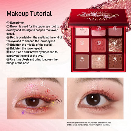 Colorkey - Nine Shades Eyeshadow Palette CNY Lucky Snake 13.5g