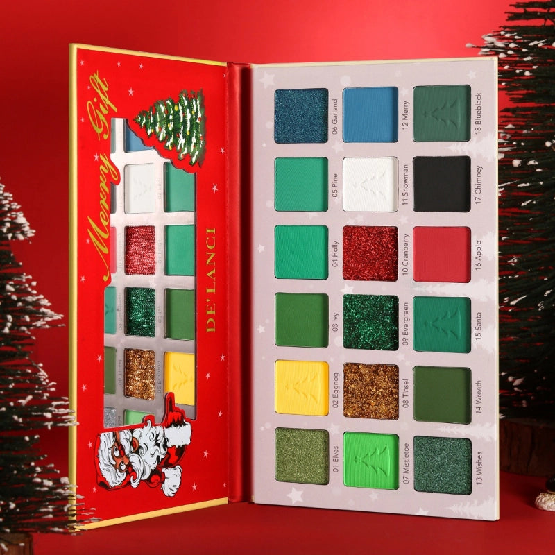 De'Lanci Merry Gift 绿色彩妆盘 18 色眼影 27 克
