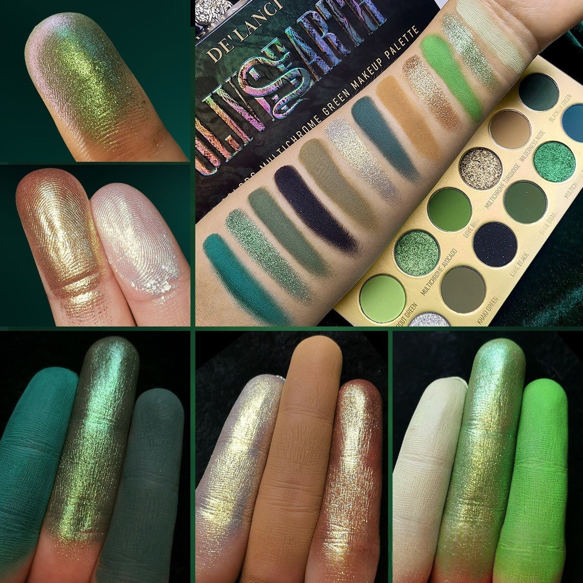 Palette de maquillage DE'LANCI Olive Earth 12 couleurs multicolores vertes 18,8 g