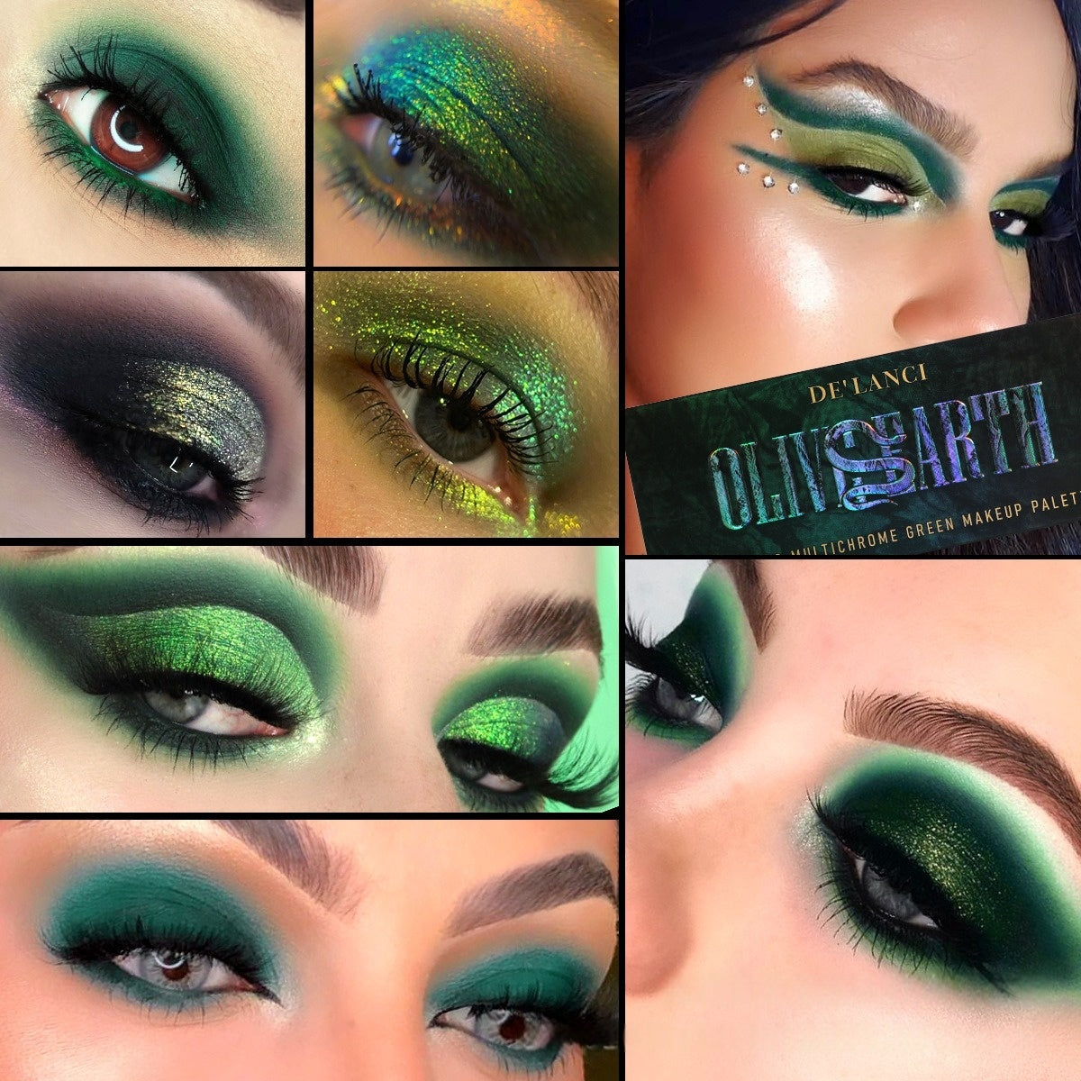 Palette de maquillage DE'LANCI Olive Earth 12 couleurs multicolores vertes 18,8 g