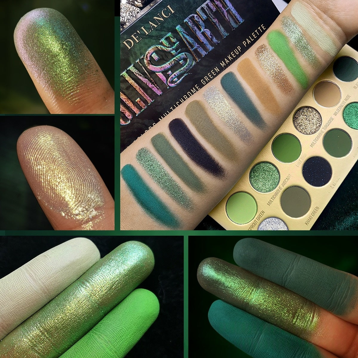 Palette de maquillage DE'LANCI Olive Earth 12 couleurs multicolores vertes 18,8 g