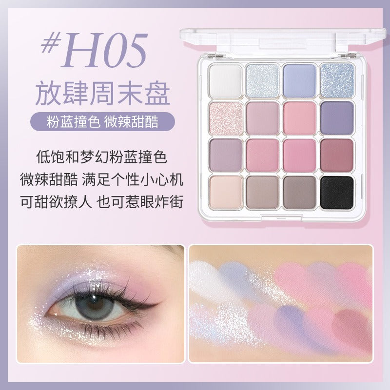 Palette de fards à paupières HOLD LIVE 16 couleurs 19,2 g
