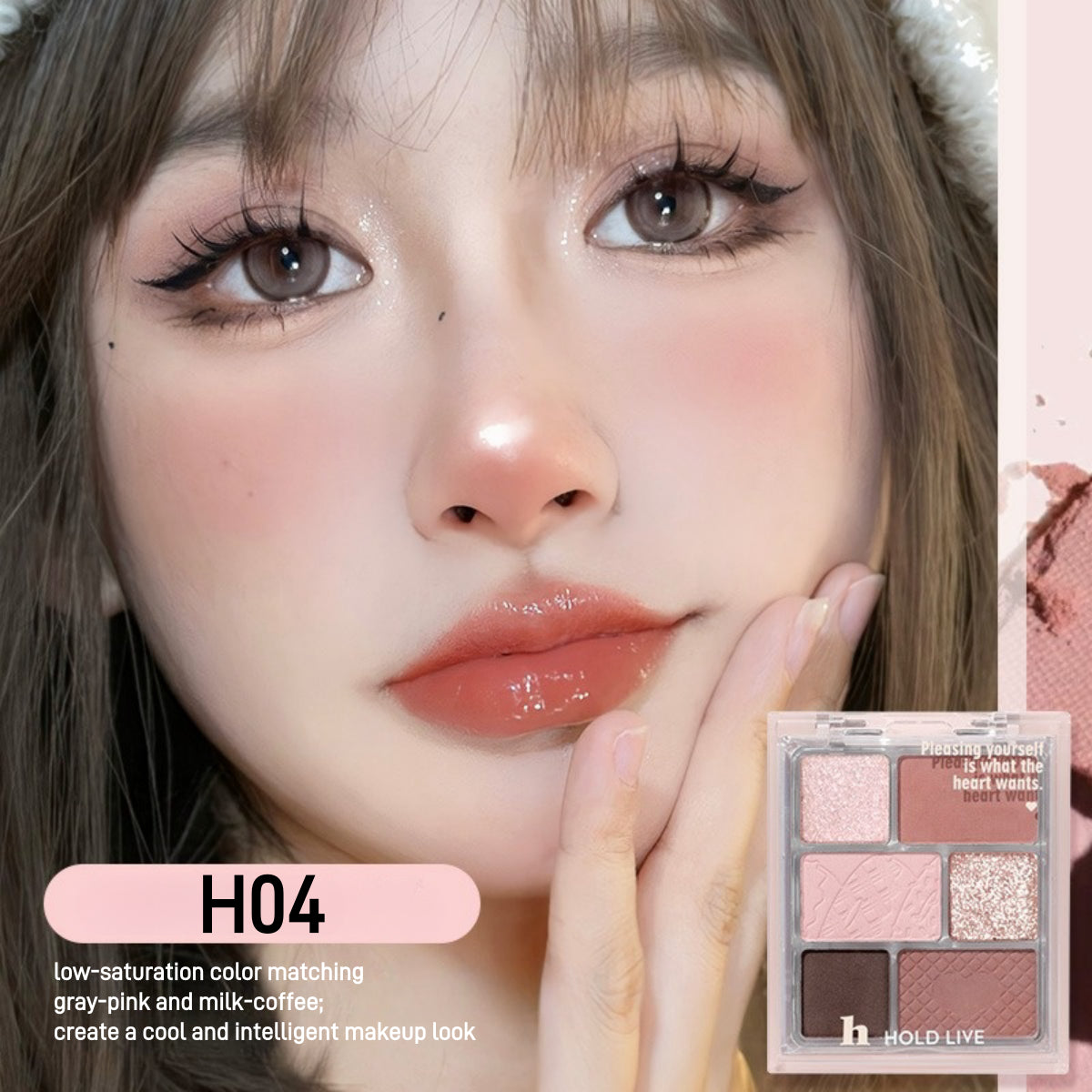 Palette visage 3 en 1 HOLD LIVE, poudre, blush, fard à paupières, 16 g