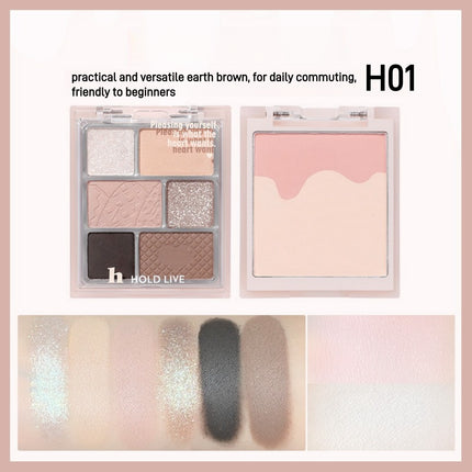 HOLDLIVE - 3 in 1 Face Palette Powder Blusher Eyeshadow 16g