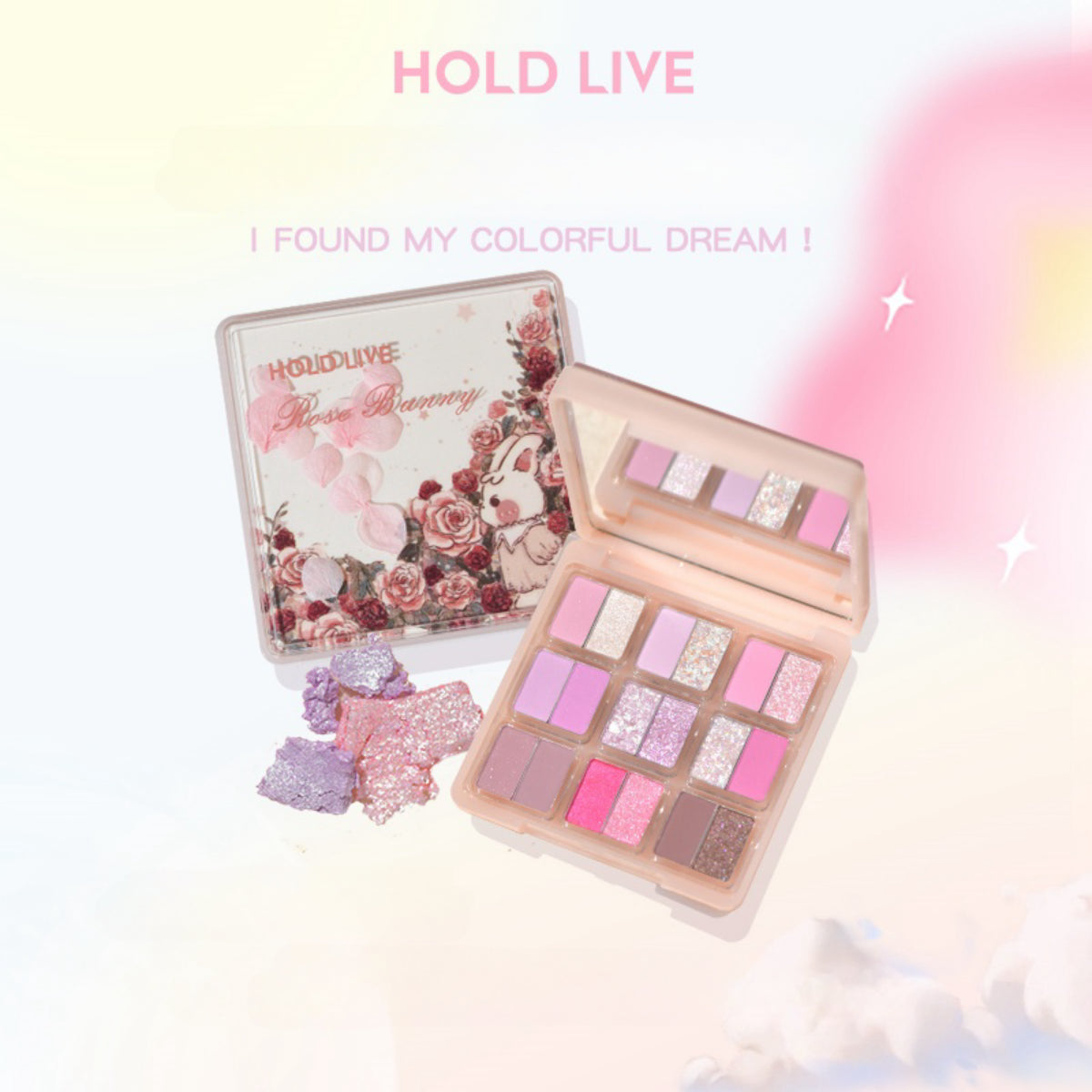 Palette de fards à paupières HOLD LIVE Secret Garden 18 couleurs 12,6 g