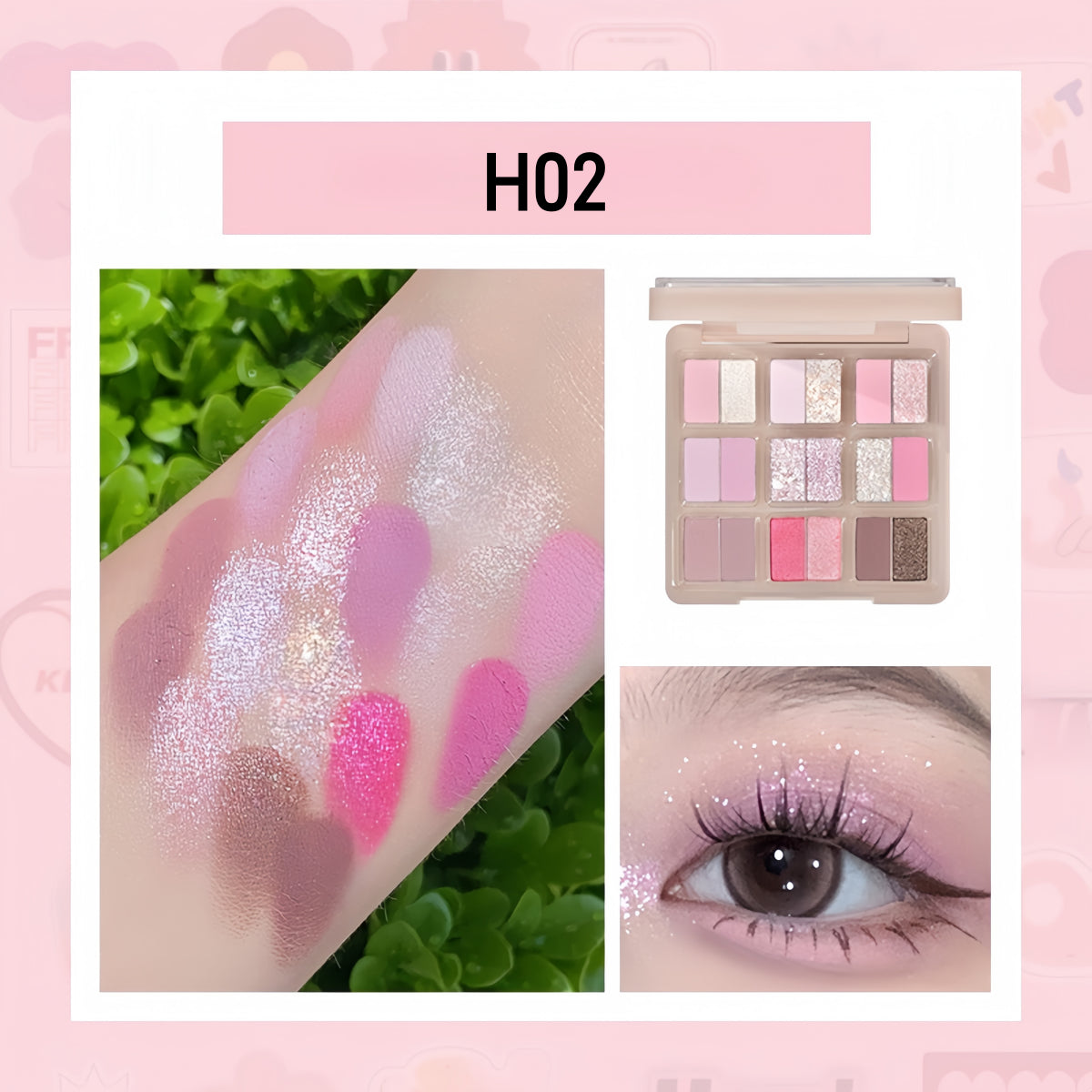 Palette de fards à paupières HOLD LIVE Secret Garden 18 couleurs 12,6 g