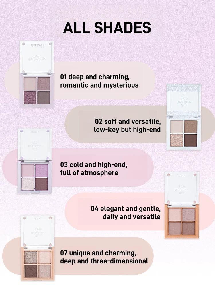 Palette de fards à paupières quatre couleurs JILL LEEN 3,8 g