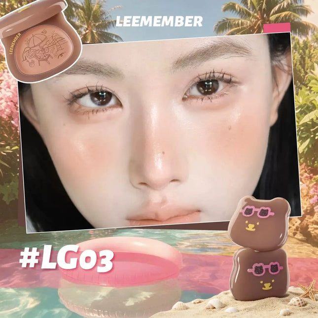 LEEMEMBER - Purple Floral Bear Hydrating Cream Blush 4g