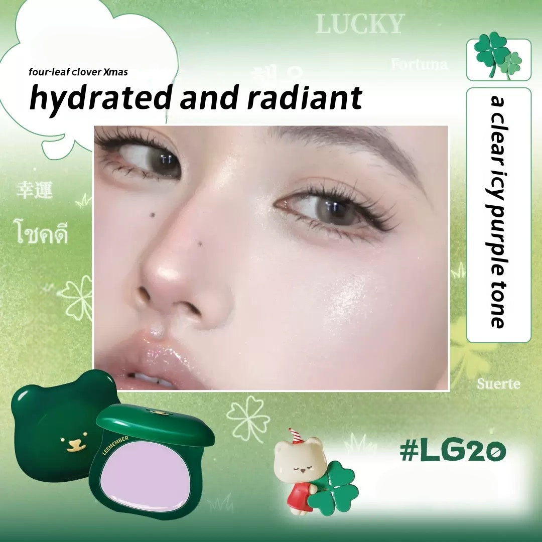 LEEMEMBER Purple Floral Bear Hydrating Cream Blush 4g