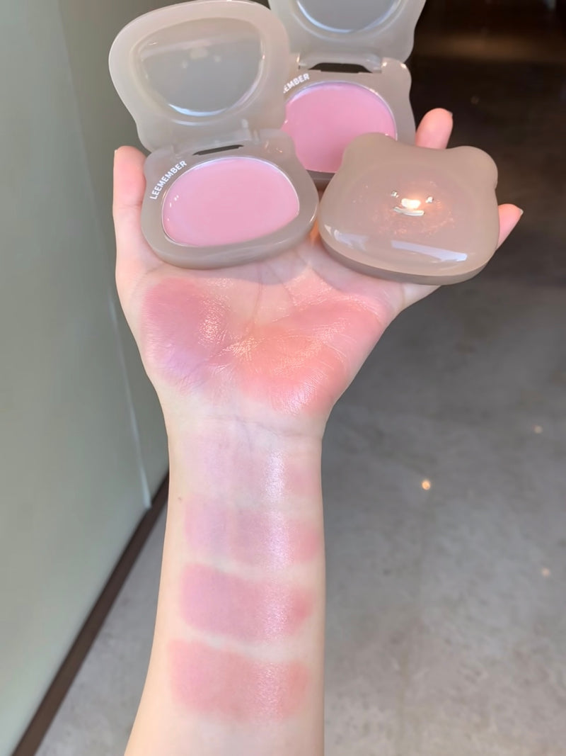 LEEMEMBER Purple Floral Bear Hydrating Cream Blush 4g