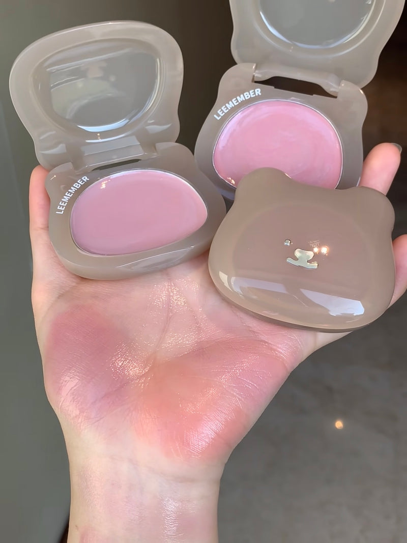 LEEMEMBER Purple Floral Bear Hydrating Cream Blush 4g