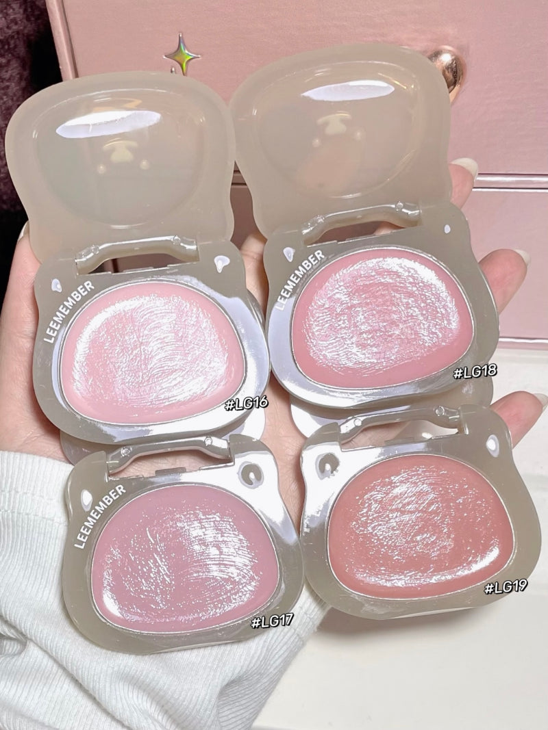 LEEMEMBER Purple Floral Bear Hydrating Cream Blush 4g