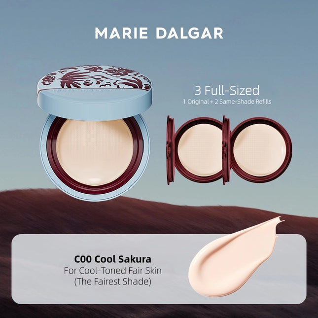 [The Flower of Earth] Marie Dalgar - Seed Skin-Fit Cushion Foundation｜Dry Skin Formula 15g*3