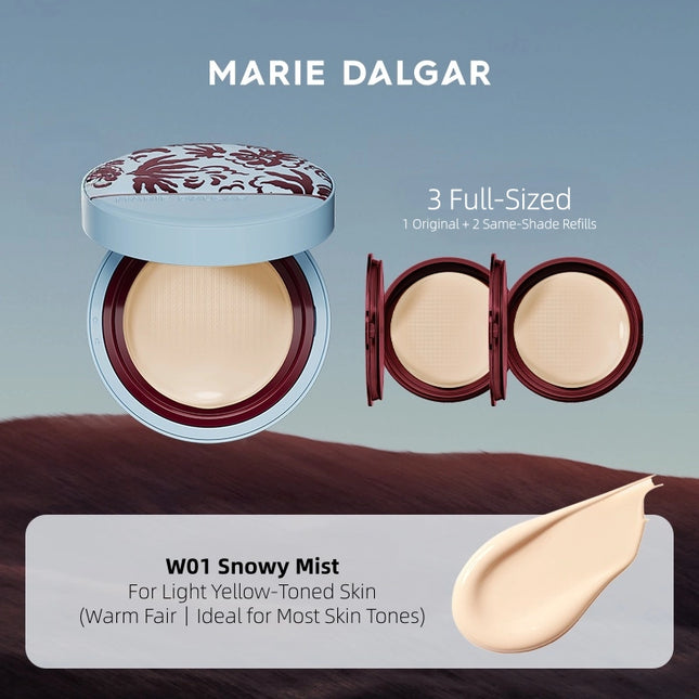 [The Flower of Earth] Marie Dalgar - Seed Skin-Fit Cushion Foundation｜Dry Skin Formula 15g*3