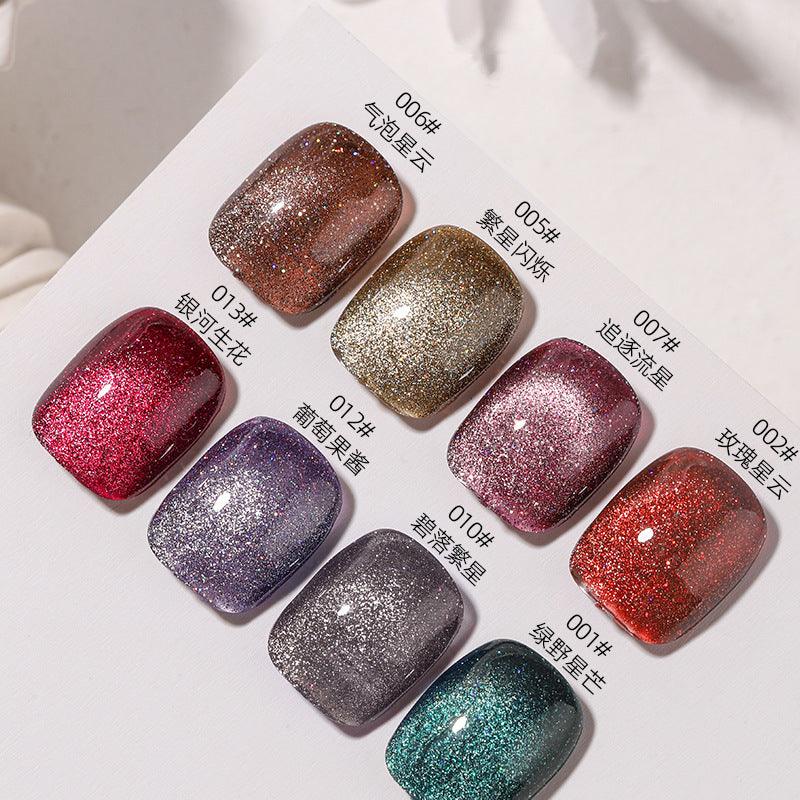 Nail Color Glue Cat Eye Silver Sand Effect YSN006 - Chic Decent