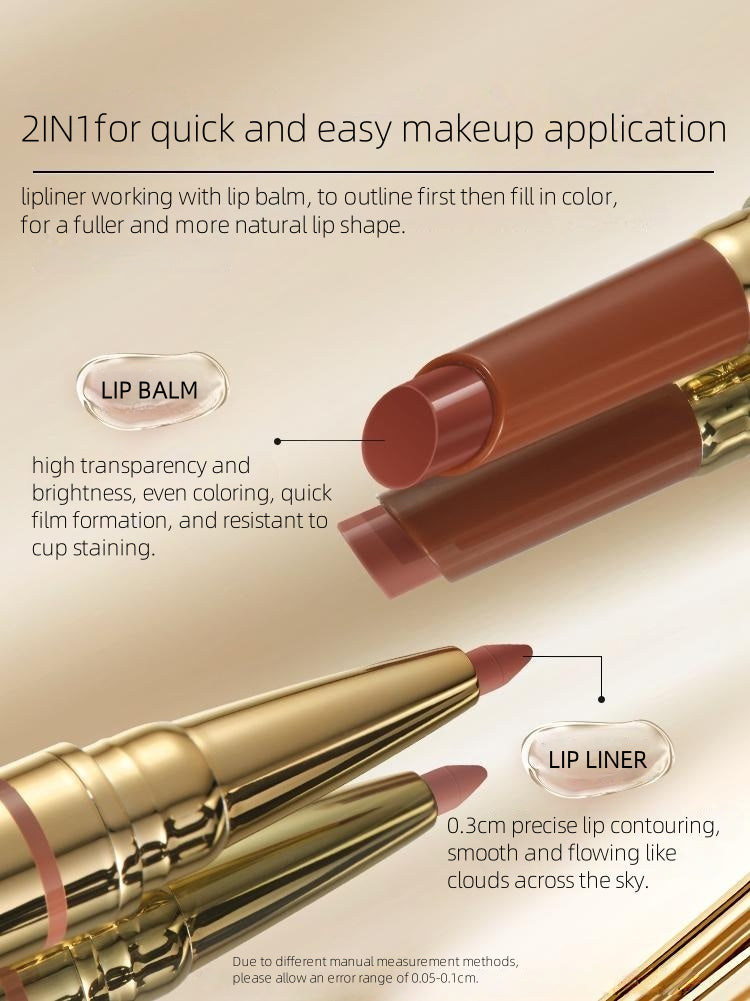 OUT OF OFFICE 2IN1 Glossy Lip Balm n Lipliner Duo 1.3g+300mg