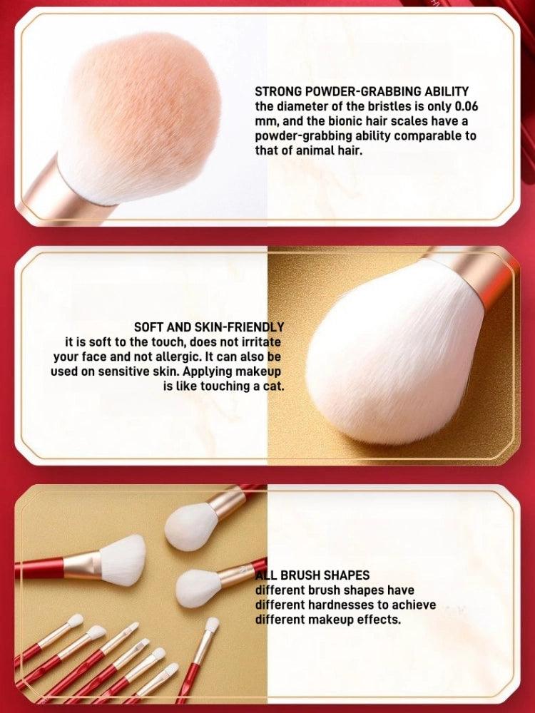 Ensemble de 10 pinceaux pour le visage Shang Yang Beauty