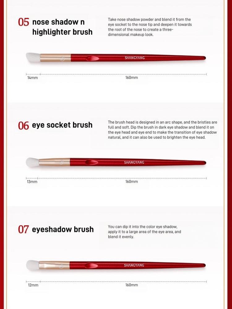 Ensemble de 10 pinceaux pour le visage Shang Yang Beauty
