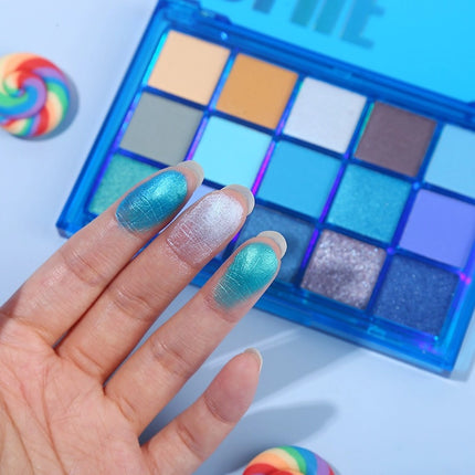 UCANBE - 15 Colors Eyeshadow Palette Blue Tonic 10.8g