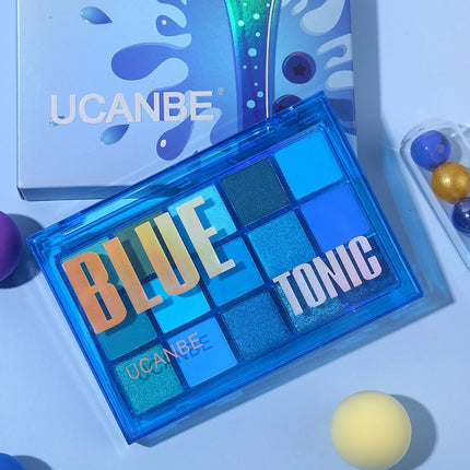 UCANBE - 15 Colors Eyeshadow Palette Blue Tonic 10.8g