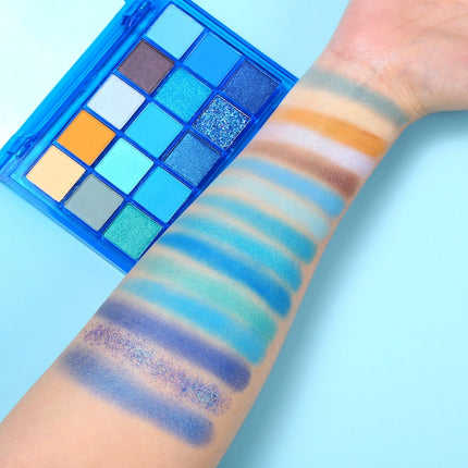 UCANBE - 15 Colors Eyeshadow Palette Blue Tonic 10.8g