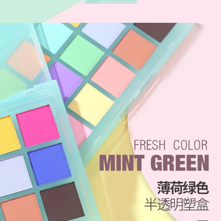 UCANBE - 15 Colors Eyeshadow Palette Mint Candy 10.8g