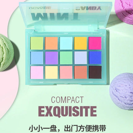 UCANBE - 15 Colors Eyeshadow Palette Mint Candy 10.8g