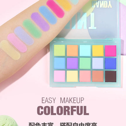 UCANBE - 15 Colors Eyeshadow Palette Mint Candy 10.8g