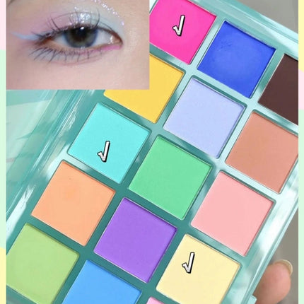 UCANBE - 15 Colors Eyeshadow Palette Mint Candy 10.8g