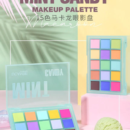 UCANBE - 15 Colors Eyeshadow Palette Mint Candy 10.8g