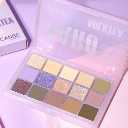 UCANBE - 15 Colors Eyeshadow Palette Taro Milktea 10.8g