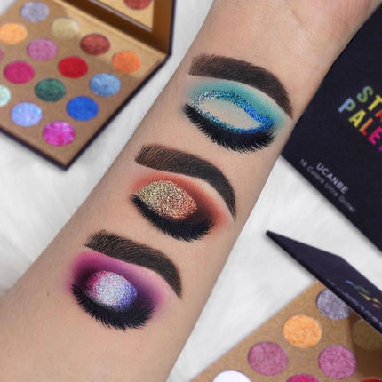 UCANBE - 16 Colors Glitter Eyeshadow Starry Palette 16*1.5g