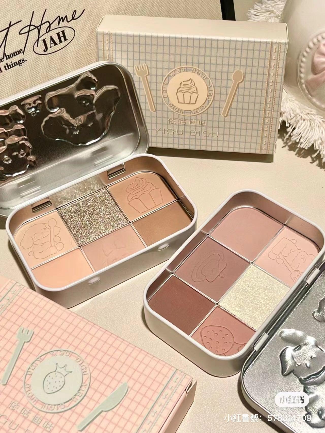 YIGUDIGU Candy Box Tea Party Palette de 6 couleurs pour les yeux 18 g
