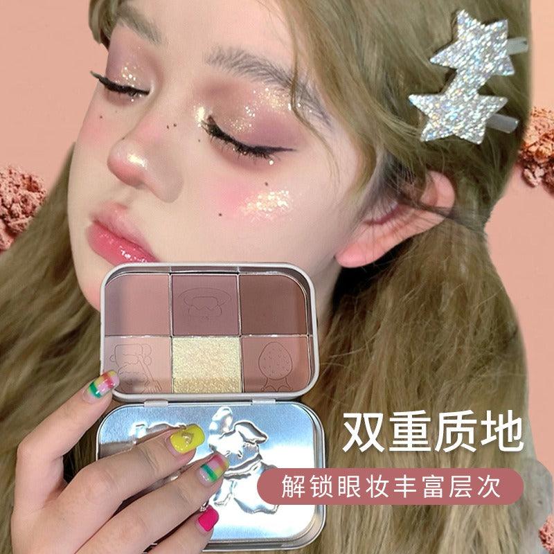 YIGUDIGU Candy Box Tea Party Palette de 6 couleurs pour les yeux 18 g
