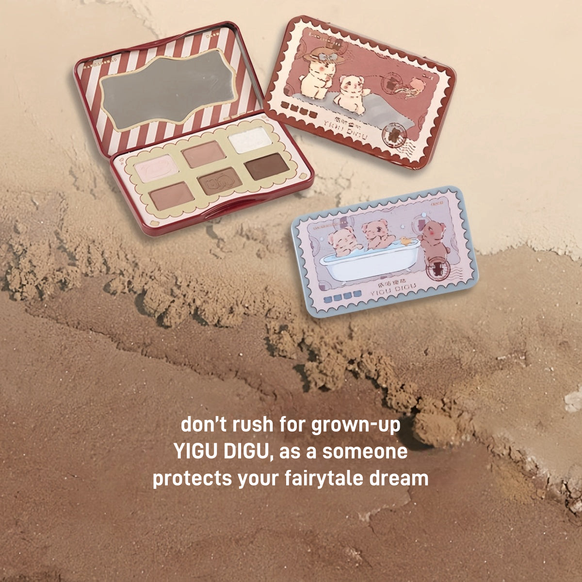 YIGUDIGU Candy Box Postcard Palette de fards à paupières 6 couleurs 6,5 g