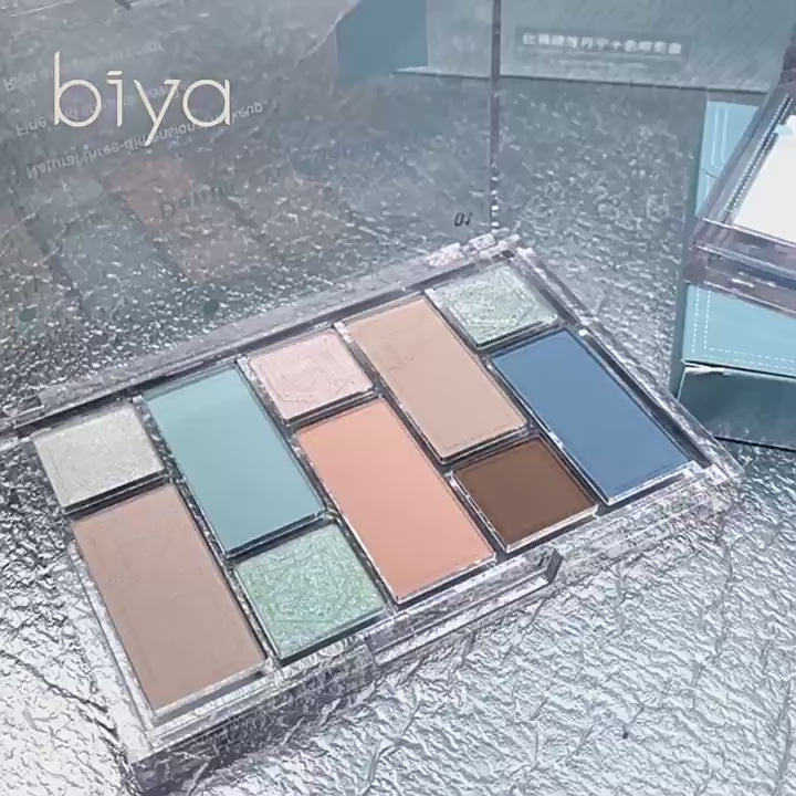Charger la vidéo : Palette de fards à paupières BIYA 10 couleurs 15 g
