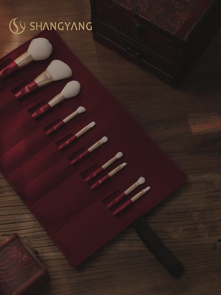 Charger la vidéo : Ensemble de 10 pinceaux pour le visage Shang Yang Beauty