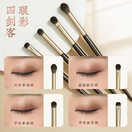 Rownyeon GSH Portable Makeup Fiber Brush 10-in-Set RY005 - Chic Decent