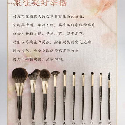 Rownyeon GSH Portable Makeup Fiber Brush 10-in-Set RY005 - Chic Decent